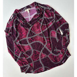 Michael Kors Animal & Chain Print Top